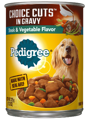 PEDIGREE CHOICE CUTS in Gravy Steak &amp; Vegetable Flavor 12can Wet Dog Food 375g