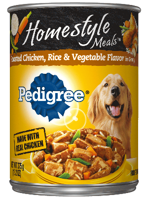 PEDIGREE Homestyle Meals Roasted Chicken, Rice, and Vegetable Flavor in Gravy Wet Dog Food 375g