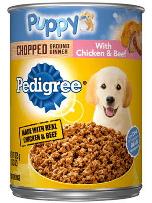 PEDIGREE PUPPY Complete Nutrition - Chopped Ground Dinner with Chicken &amp; Beef Wet Dog Food 375g