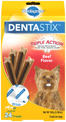 PEDIGREE DENTASTIX 24Treat Beef Flavor Toy/Small Dog Treats 169g