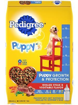 PEDIGREE PUPPY Growth &amp; Protection Grilled Steak &amp; Vegetable Flavor Dry Dog Food 7.4kg