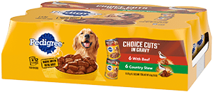 PEDIGREE CHOICE CUTS in Gravy 12 Can With Beef and Country Stew Adult Canned Wet Dog Food Variety Pack 4.5kg