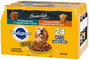 PEDIGREE Homestyle Meals 24 can Adult Canned Wet Dog Food Variety Pack 9kg