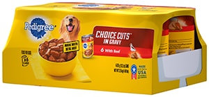 PEDIGREE CHOICE CUTS in Gravy 6can With Beef Wet Dog Food Multipack 2.3kg