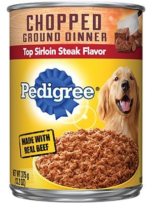 PEDIGREE Chopped Ground Dinner 12ct Sirloin Flavor Wet Dog Food 375g