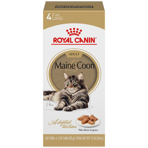 Royal Canin Feline Breed Nutrition Maine Coon Thin Slices In Gravy Canned Cat Food, pack of 4 340g