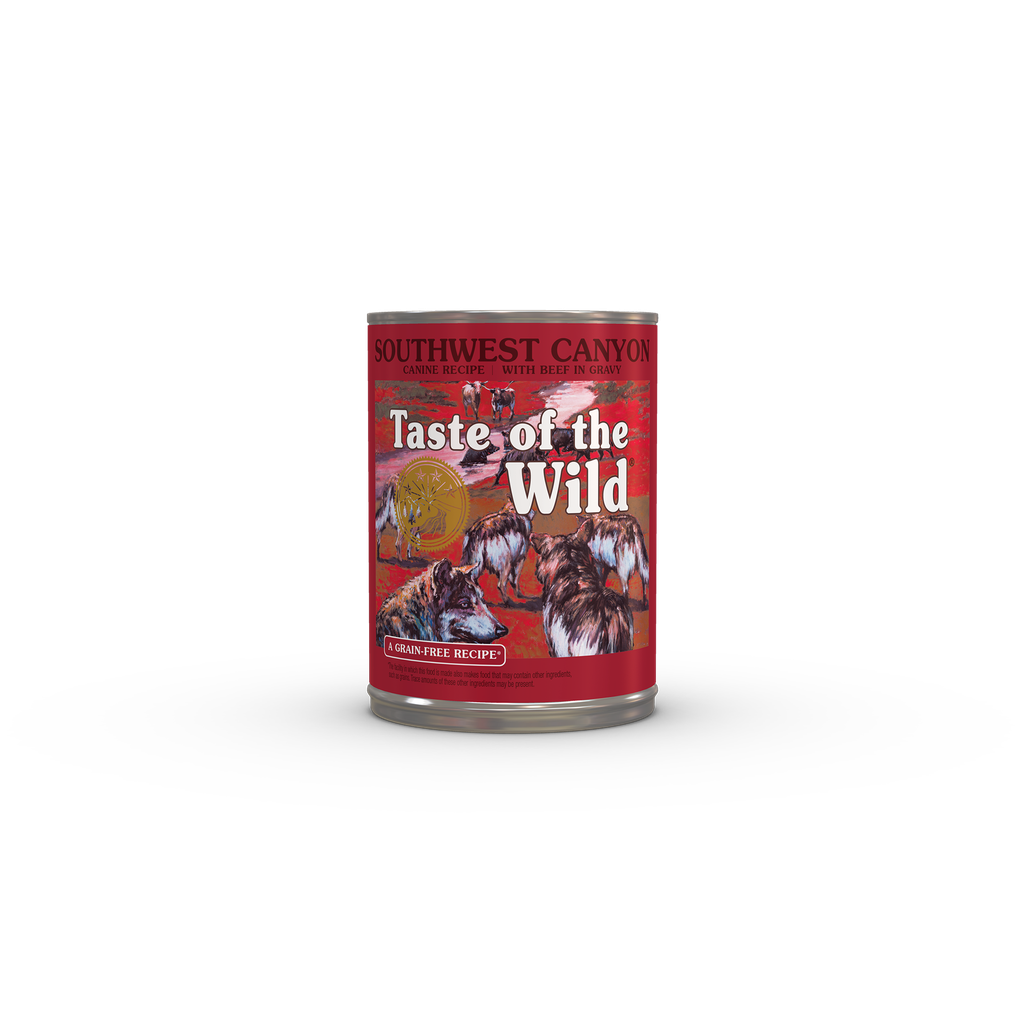 Taste Of The Wild Southwest Canyon Canine Recipe with Beef in Gravy Case Of 12 Canned Dg Food 374g