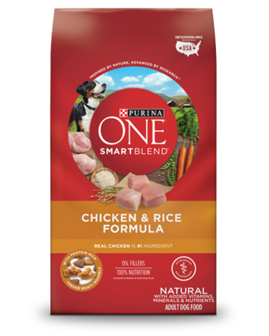 PURINA ONE SmartBlend Chicken &amp; Rice Adult Formula Dry Dog Food 14.1kg