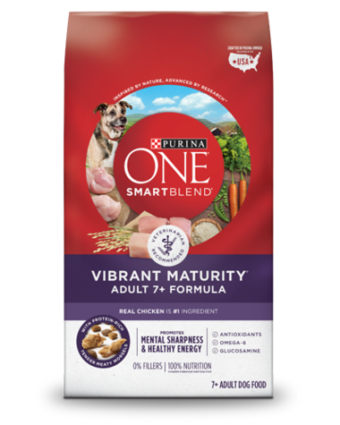 PURINA ONE SmartBlend Vibrant Maturity 7+ Adult Formula Dry Dog Food 14.1kg