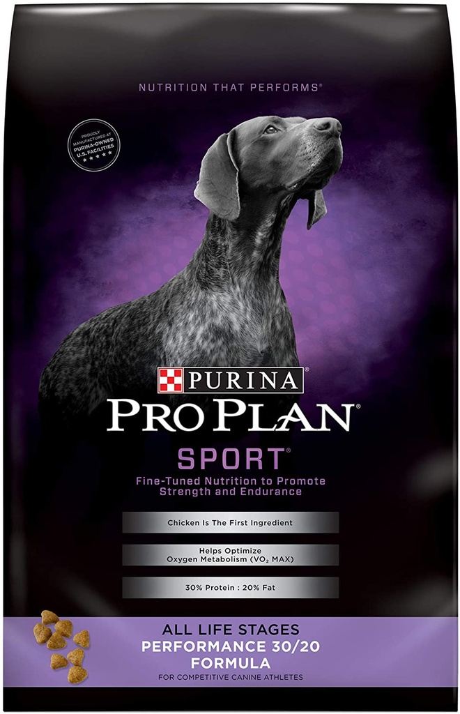 PURINA Pro Plan All Ages Sport Performance 30/20 Chicken &amp; Rice Formula Dry Dog Food 22.7kg