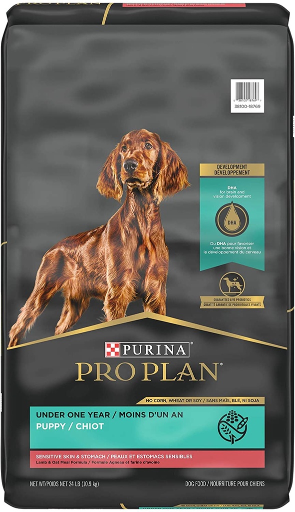 PURINA Pro Plan Puppy Sensitive Skin &amp; Stomach Lamb &amp; Oatmeal Dry Dog Food 10.9kg