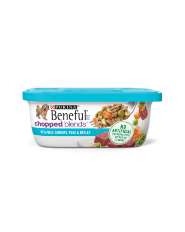 PURINA Beneful Chopped Blends With Beef, Carrots, Peas &amp; Barley Case of 8 Wet Dog Food 283g