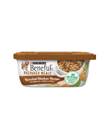 PURINA Beneful Prepared Meals Roasted Chicken Recipe with Brown Rice, Carrots &amp; Spinach Case of 8 Wet Dog Food 283g