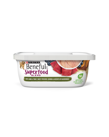 PURINA Beneful Superfood Blend With Lamb &amp; Trout in Sauce Case of 8 Wet Dog Food 255g