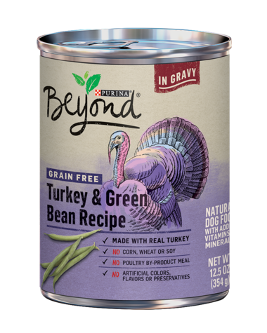 PURINA Beyond Grain Free Turkey &amp; Green Bean Recipe in Gravy Case of 12 Wet Dog Food 368g