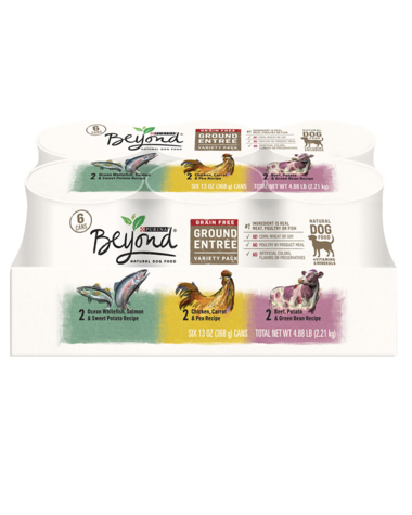 PURINA Beyond Grain Free ariety Pack Chicken, Beef &amp; Whitefish 6 Can Wet Dog Food 2.2kg