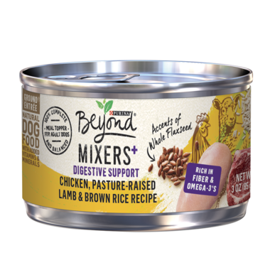 PURINA Beyond Mixers+ Digestive Support for Dogs Chicken, Pasture-Raised Lamb &amp; Brown Rice Recipe With Accents of Flaxseed 85g