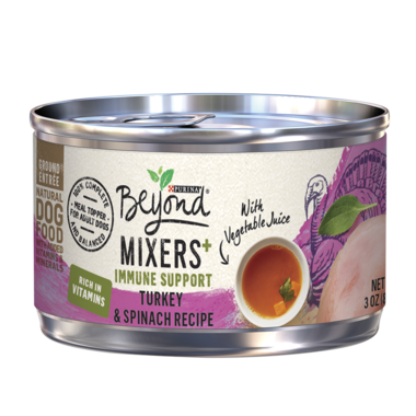 PURINA Beyond Mixers+ Immune Support for Dogs Turkey &amp; Spinach Recipe With Vegetable Juice 85g