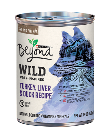 PURINA Beyond WILD High Protein Turkey, Liver &amp; Duck Recipe Natural Dog Food Plus Vitamins &amp; Minerals Case of 12 Wet Dog Food 368g