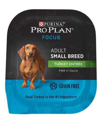 PURINA Pro Plan FOCUS Adult Small Breed Turkey Entrée Case of 12 Wet Dog Food 99g