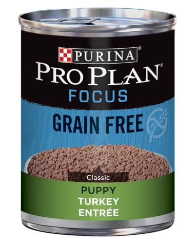 PURINA Pro Plan FOCUS Grain Free Puppy Classic Turkey Entrée Case o f 12 Wet Dog Food 368g