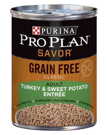 PURINA Pro Plan SAVOR Grain Free Adult Turkey &amp; Sweet Potato Entrée Classic Case of 12 Wet Dog Food 368g