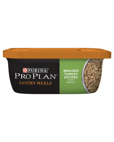 PURINA Pro Plan Savory Meals Braised Turkey Entrée With Barley Case of 8 Wet Dog Food 283g