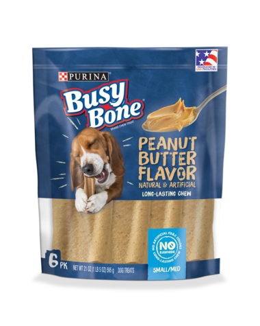 PURINA Busy Bone with Peanut Butter Flavors Chew Treats 6PK for Small/Medium Dogs Treats 595g