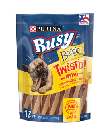 PURINA Busy Bone with Beggin' Twist'd! with Real Bacon 12 Count Mini Dog Treats 573g