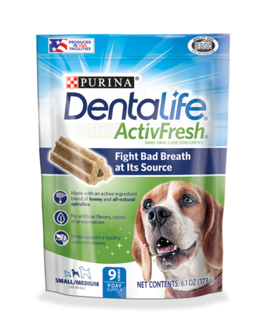 PURINA DentaLife ActivFresh 21 Chews Supplements for Small &amp; Medium Dogs Treats 439g