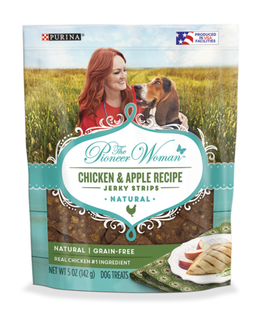 PURINA The Pioneer Woman Chicken &amp; Apple Recipe Jerky Strips Dog Treats 454g