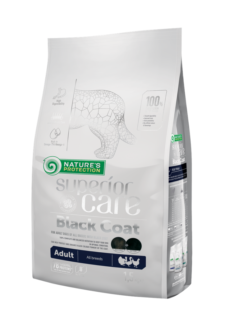 NATURES PROTECTION BLACK COAT POULTRY ADULT ALL BREEDS COMPLETE DOG FOOD 10kg