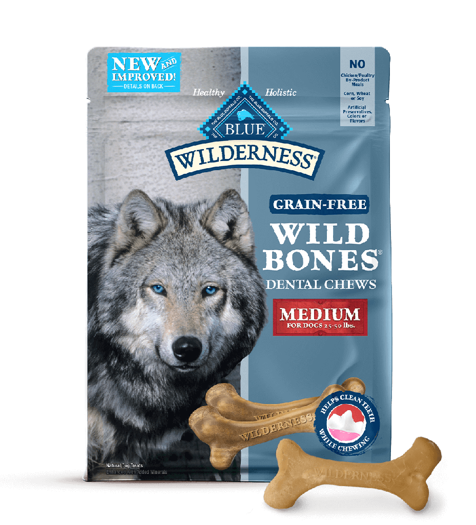 Blue Buffalo Wilderness Wild Bones Grain-Free Medium Dental Dog Treats 765g