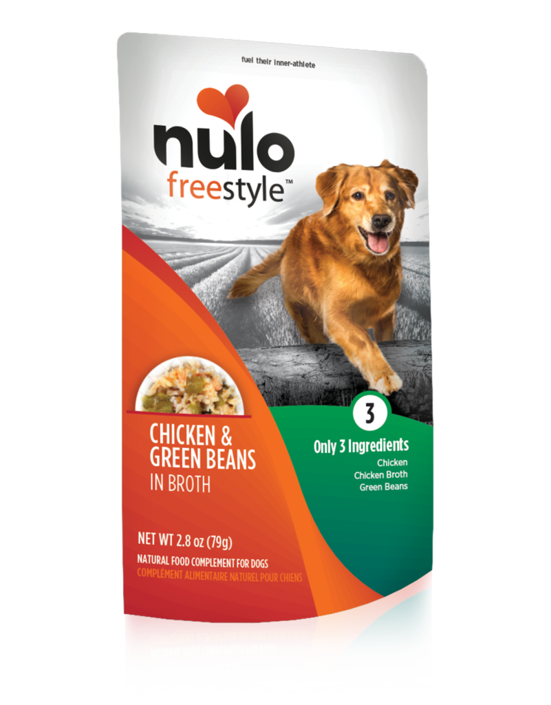 Nulo FreeStyle Chicken &amp; Green Beans in Broth Case of 24 Topper Dog Food 79g