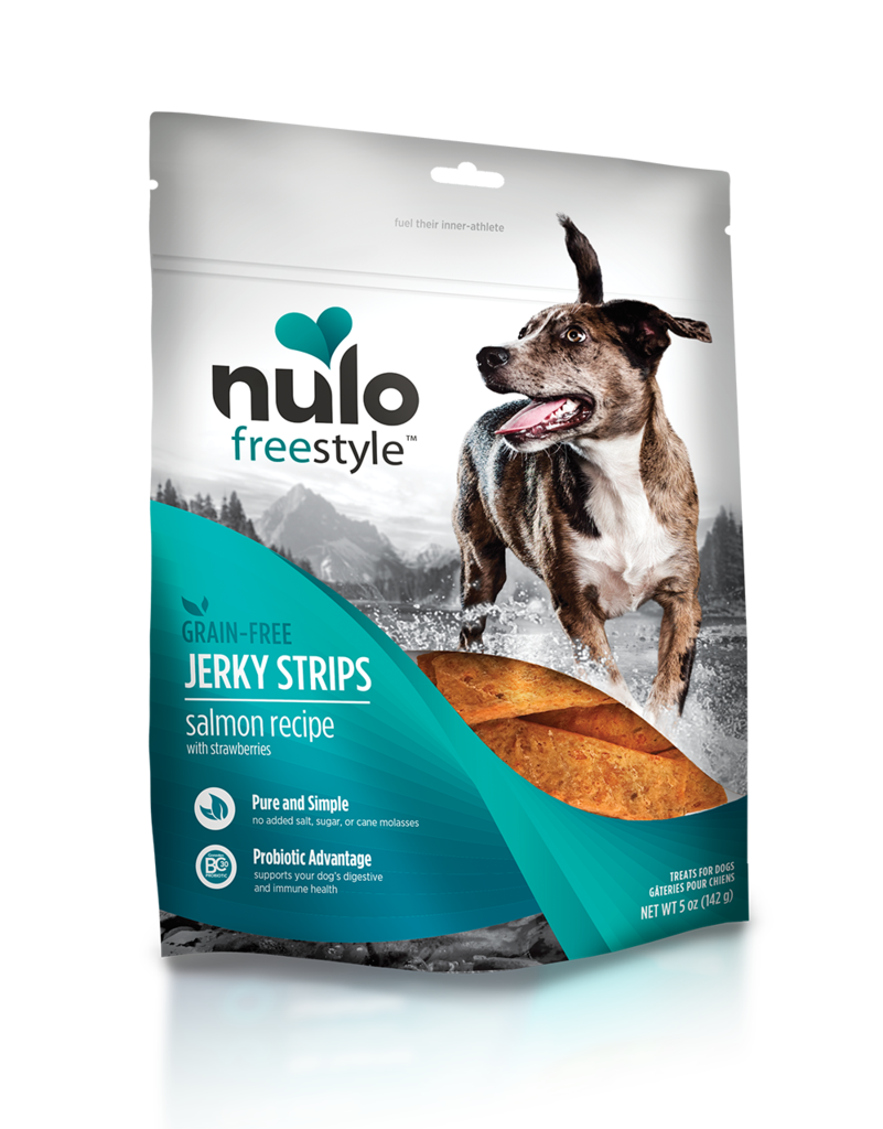 Nulo Freestyle Grain-Free Salmon Recipe With Strawberries Jerky Dog Treats 142g