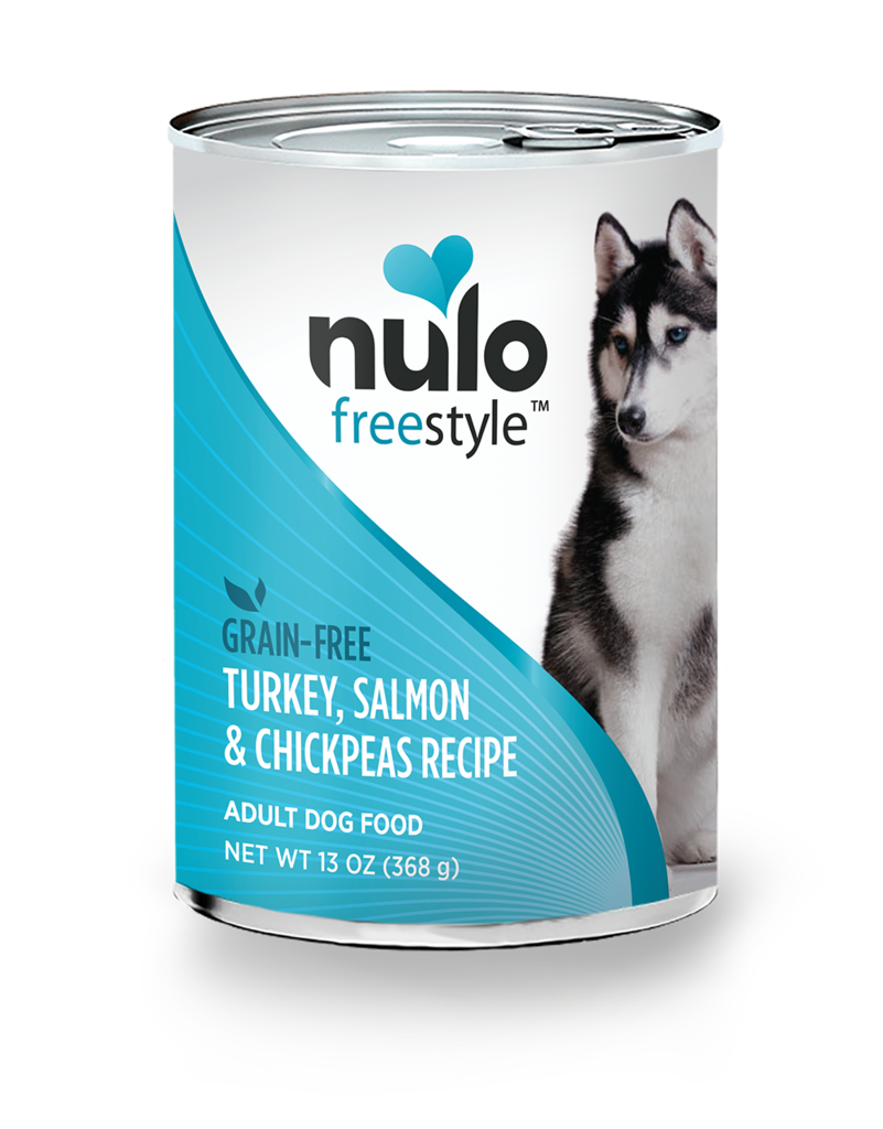 Nulo Freestyle Turkey, Salmon &amp; Chickpeas Recipe Grain-Free Case of 12 Canned Dog Food 368g