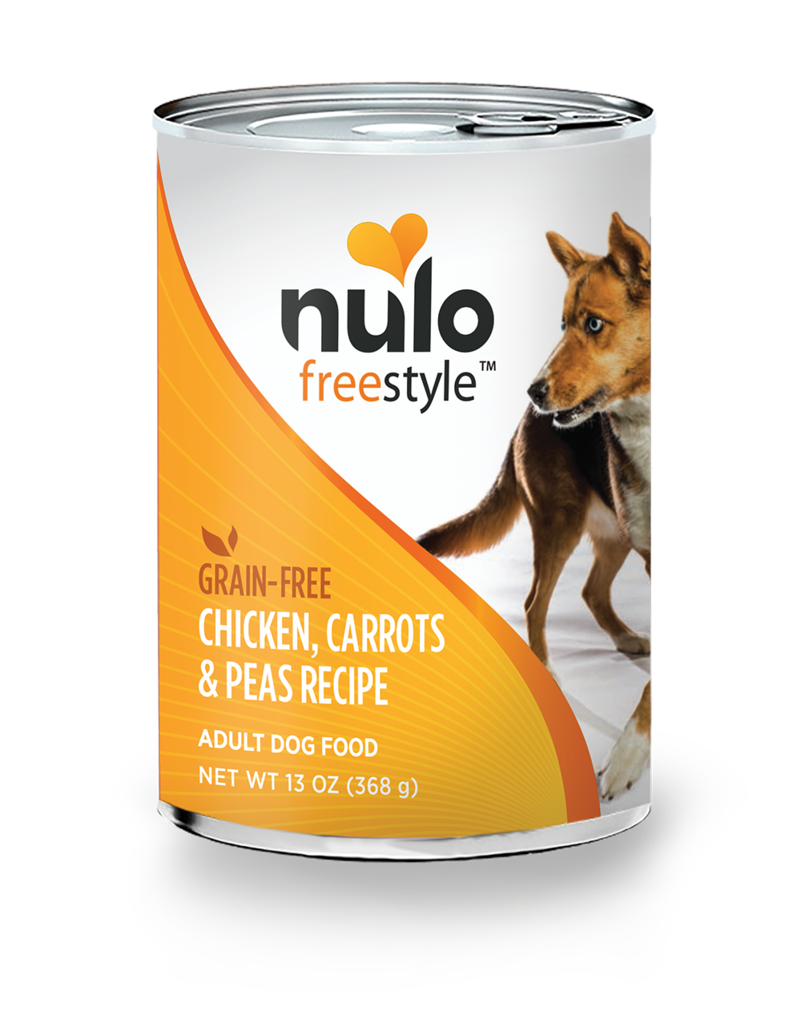 Nulo Freestyle Chicken, Carrots &amp; Peas Recipe Grain-Free Case of 12 Canned Dog Food 368g