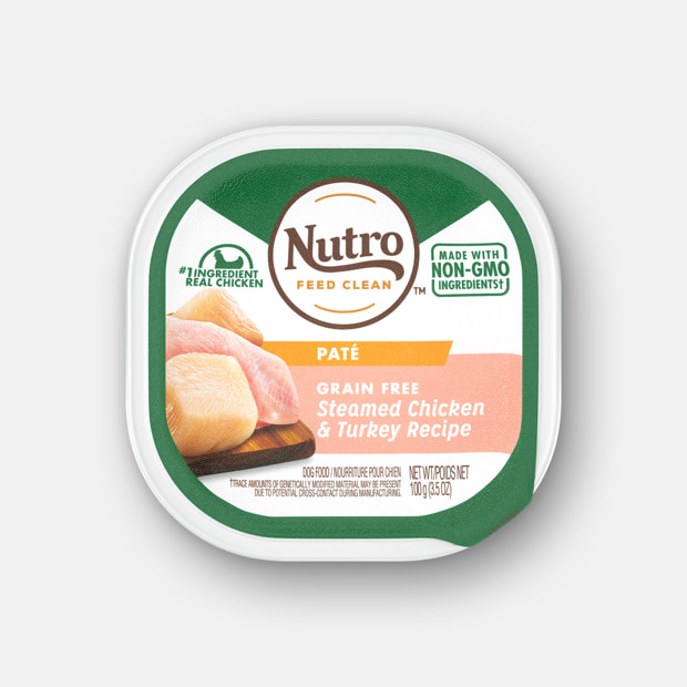 Nutro Grain-Free Steamed Chicken &amp; Turkey Recipe Adult Pate Dog Food Trays 100g