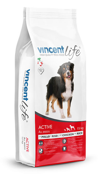 vincent life active chicken and rice dog food