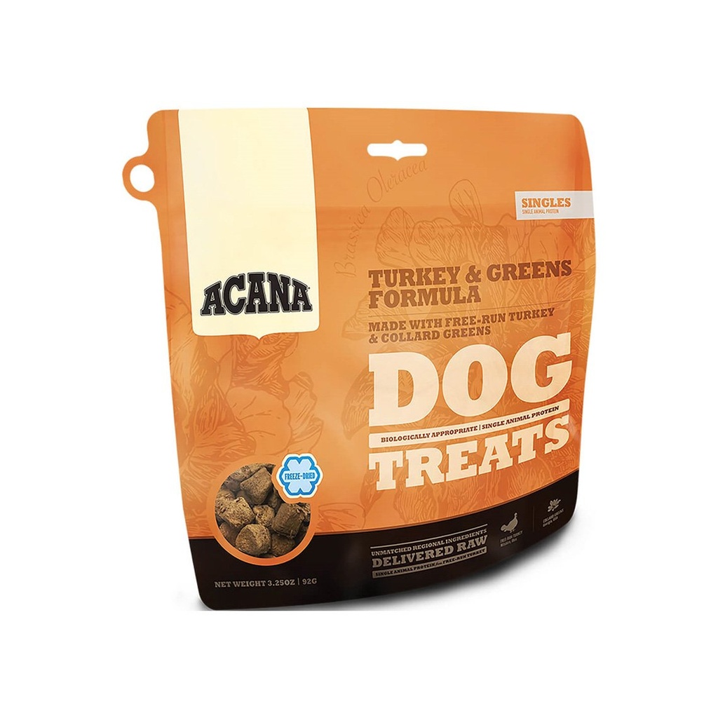 ACANA SINGLES GRAIN-FREE LIMITED INGREDIENT TURKEY &amp; GREENS DOG TREATS 90g