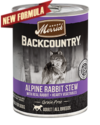 Merrick Backcountry Alpine Rabbit Stew Grain Free Case of 12 Wet Dog Food 360g
