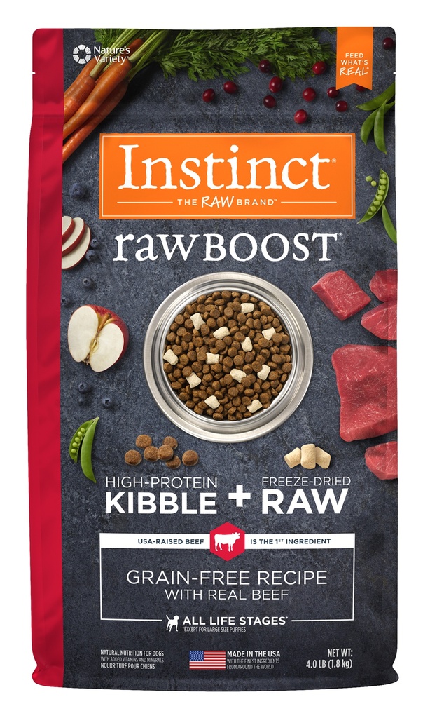 Instinct Raw Boost Grain-Free Recipe with Real Beef Dry Dog Food with Freeze-Dried Raw Pieces 9kg