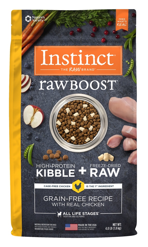 Instinct Raw Boost Grain-Free Recipe with Real Chicken Dry Dog Food with Freeze-Dried Raw Pieces 9.5kg