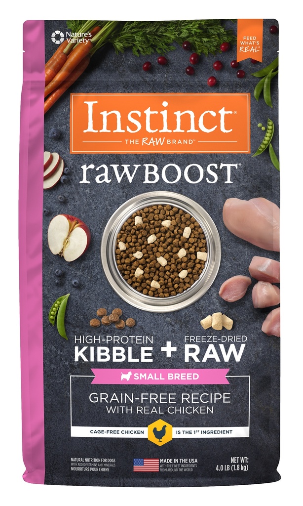 Instinct Raw Boost Small Breed Grain-Free Recipe with Real Chicken Dry Dog Food with Freeze-Dried Raw Pieces 4.5kg