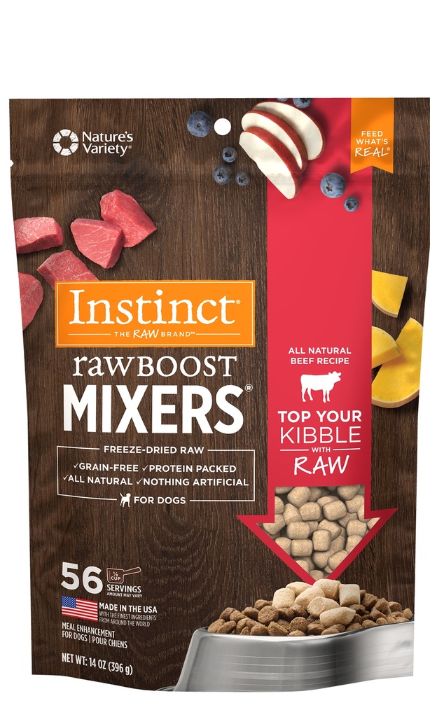 Instinct Freeze-Dried Raw Boost Mixers Grain-Free Beef Recipe Dog Food Topper 396g