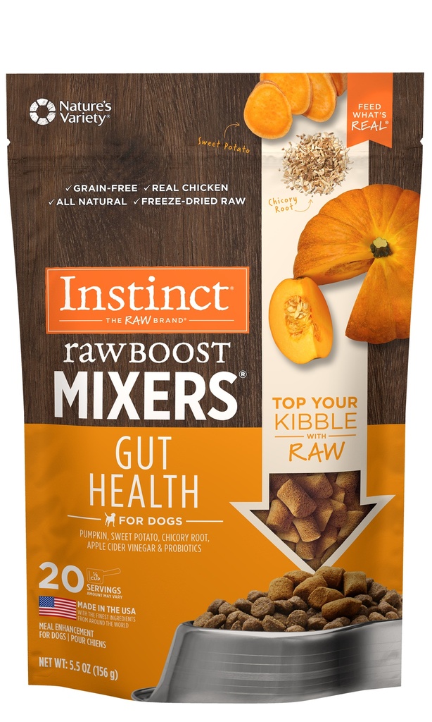 Instinct Freeze-Dried Raw Boost Mixers Grain-Free Gut Health Recipe Dog Food Topper 354g