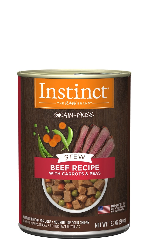 Instinct Grain-Free Stews Beef Recipe Case of 6 Wet Canned Dog Food 360g
