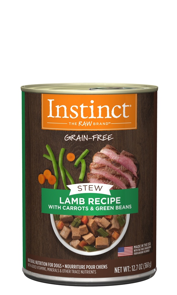 Instinct Grain-Free Stews Lamb Recipe Case of 6 Wet Canned Dog Food 360g