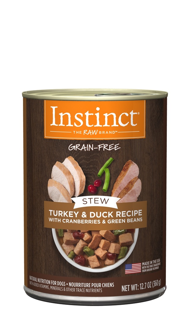 Instinct Grain-Free Stews Turkey &amp; Duck Recipe Case of 6 Wet Canned Dog 360g