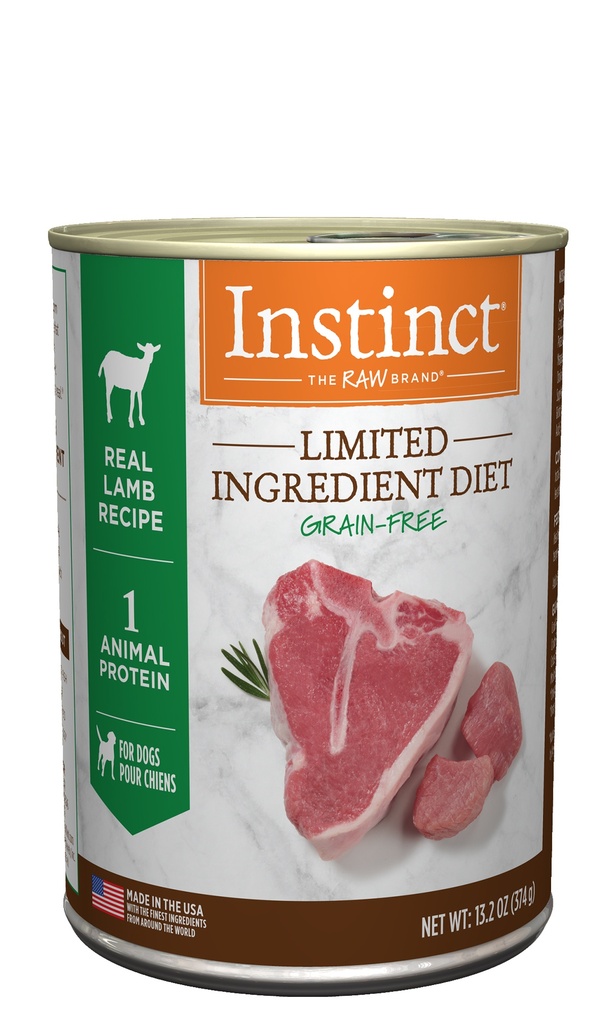 Instinct Grain-Free Limited Ingredient Diet Lamb Case of 6 Canned Dog Food by Nature's Variety 374g